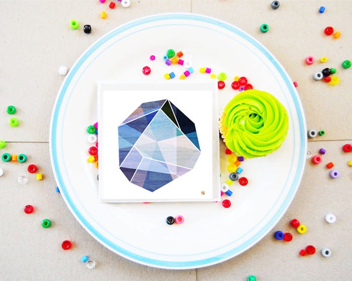Geometric Print Favor Kit 12 Assorted 4x4 Prints with Glassine Bags and Seals