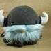 Baby Viking Octopus - Charcoal with Baby Blue over Cyan