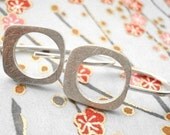 matt sterling silver small geometric earrings