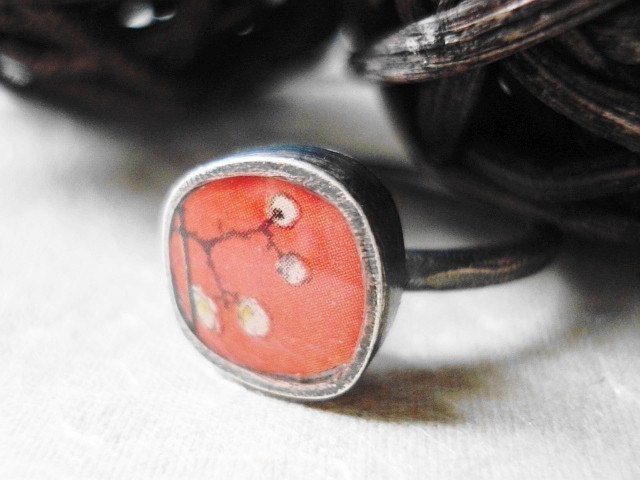 small kimono ring-red