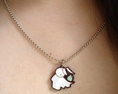Ghost Moon Bun Necklace - Acrylic Bunny Rabbit Charm