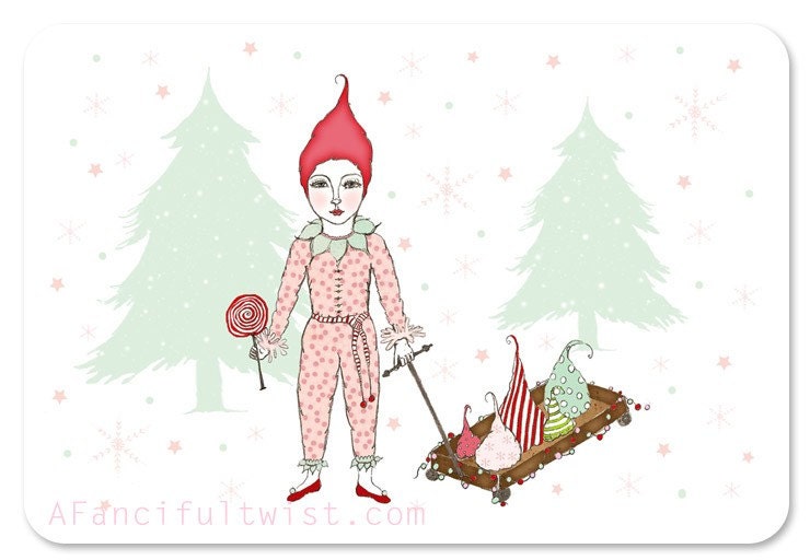 Sugar Plum Fairy Forest - 5 Postcard Set