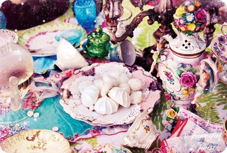 5 Postcard Set - Mad Tea Party - Spilled Tea Bliss