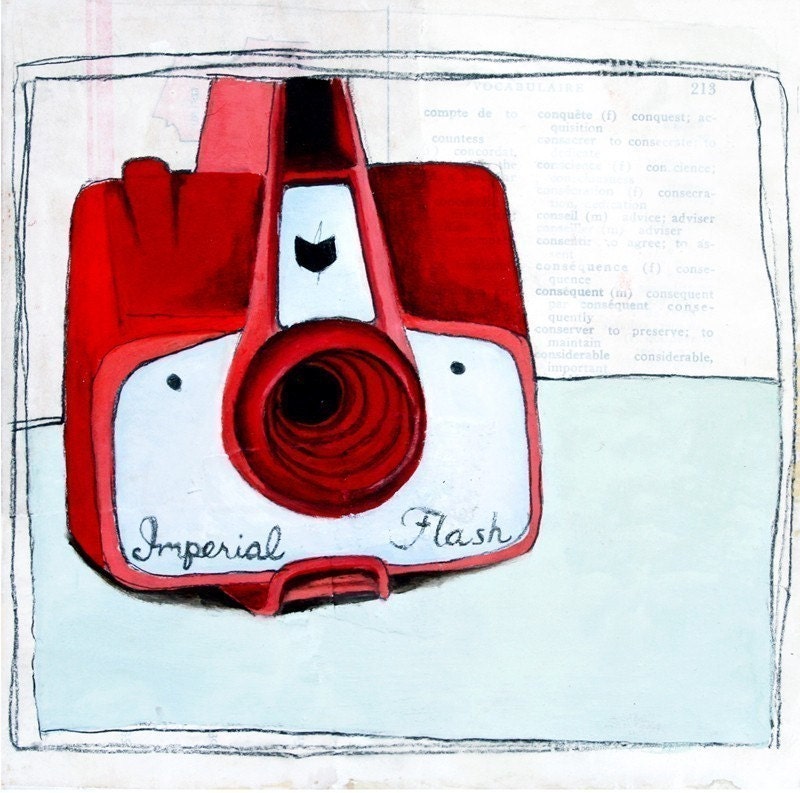 Vintage Camera Art Print - Imperial Red Camera