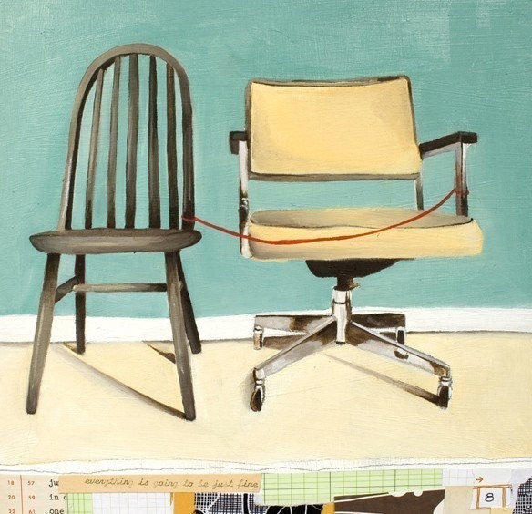 Chair Art Print of an orignal oil painting 8x10 - Tied to You