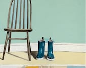 Brown Chair and Wellies // Art Print 8x10 // Friends by Michele Maule