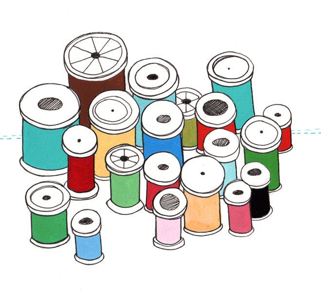Thread and Spools // 5x7 Art Print // It's Okay I Do my Own Thing