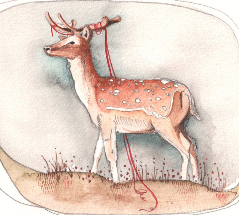 Deer art illustration watercolor art print - Sometimes I Still Need You
