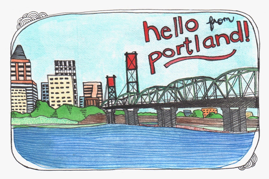 Portland Oregon Postcards Set of 5