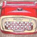 Red Royal Typewriter art Print 5x7 - Little Red Royal