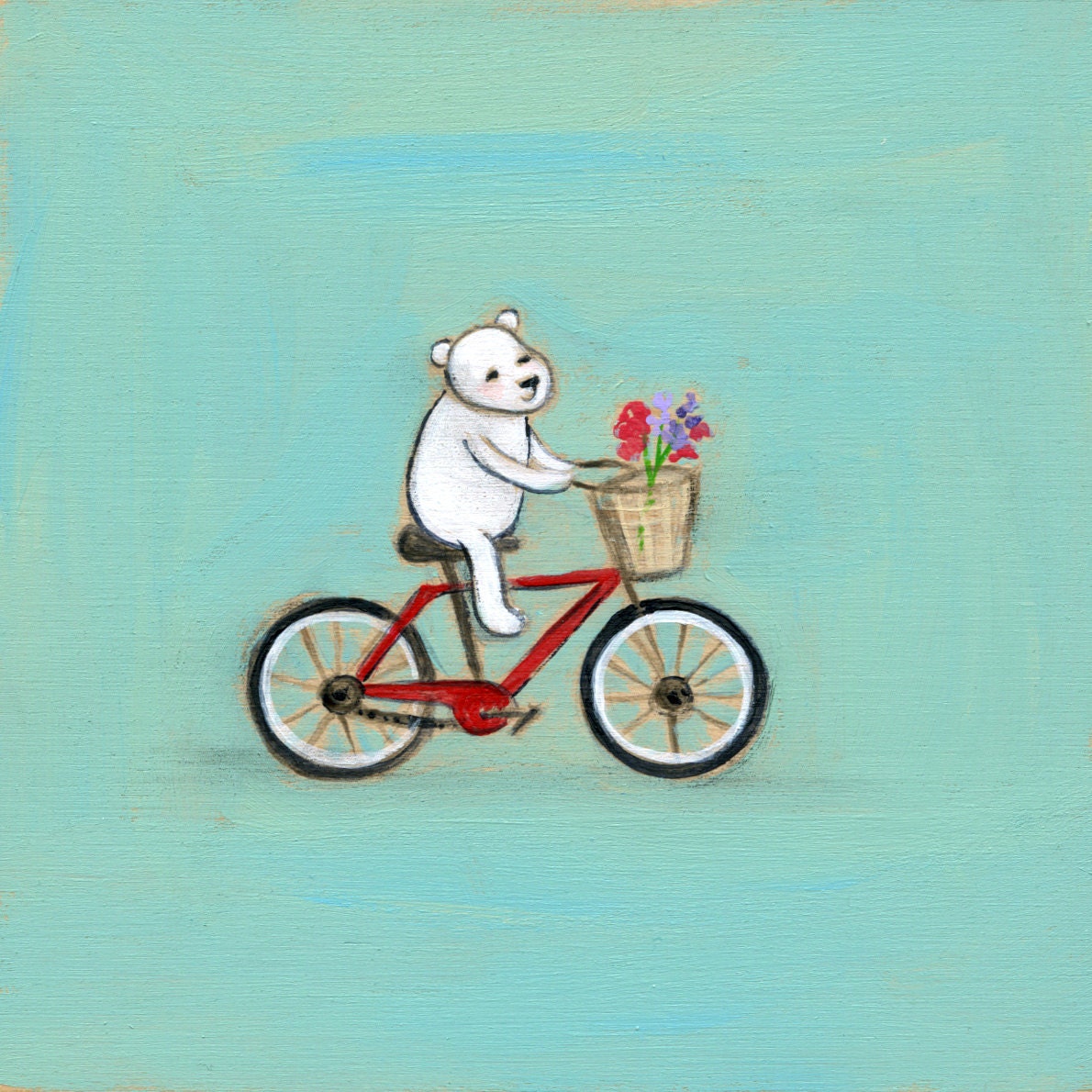 a bear on a bicycle
