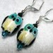 Owl Earrings Black and Blue Owls HOOT