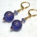 Gold Stardust Purple Earrings Swarovski Crystal earrings
