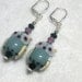 Owl Earrings Black Purple and Gray Owls HOOT