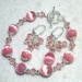 Pink Bracelet Rose Bracelet Shimmery Catseye Bracelet and Earrings