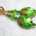 Cloisonne Earrings Flowers and Sparkle