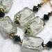 Gold Foil White Jet Bracelet and Earring set