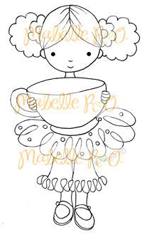 Digital Stamp: Coffee Girl