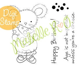 Instant Download Digi Stamp Set: Lucy's Cheese