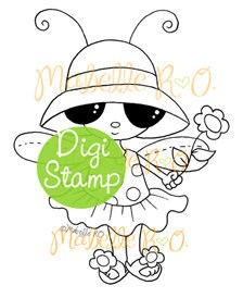 Instant Download Digi Stamp: Summery Mimi Bug