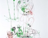 Red 1, Green 2, Black 3 - A Fine Art Serigraph print by Paul McCarthy