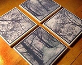 Ceramic Coaster Set- Trees and Branches