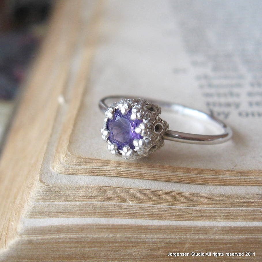 Amethyst Let them Eat Cake Ring Sterling Silver - small