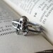 Skull Stack Rings Sterling Silver Hammered Oxidized size 8 ready to ship