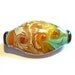 Handmade Lampwork glass bead, yellow, silver and aqua pendant, "Life on Jupiter' jewelry supplies, SRA, CGGE team, glassbead