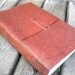 Marbled Russet-Brown Leather Journal . handbound . 384 pages