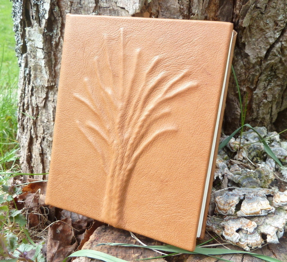 Handbound Leather Journal - tree design