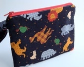 Zippered Wristlet- Animal Fabric