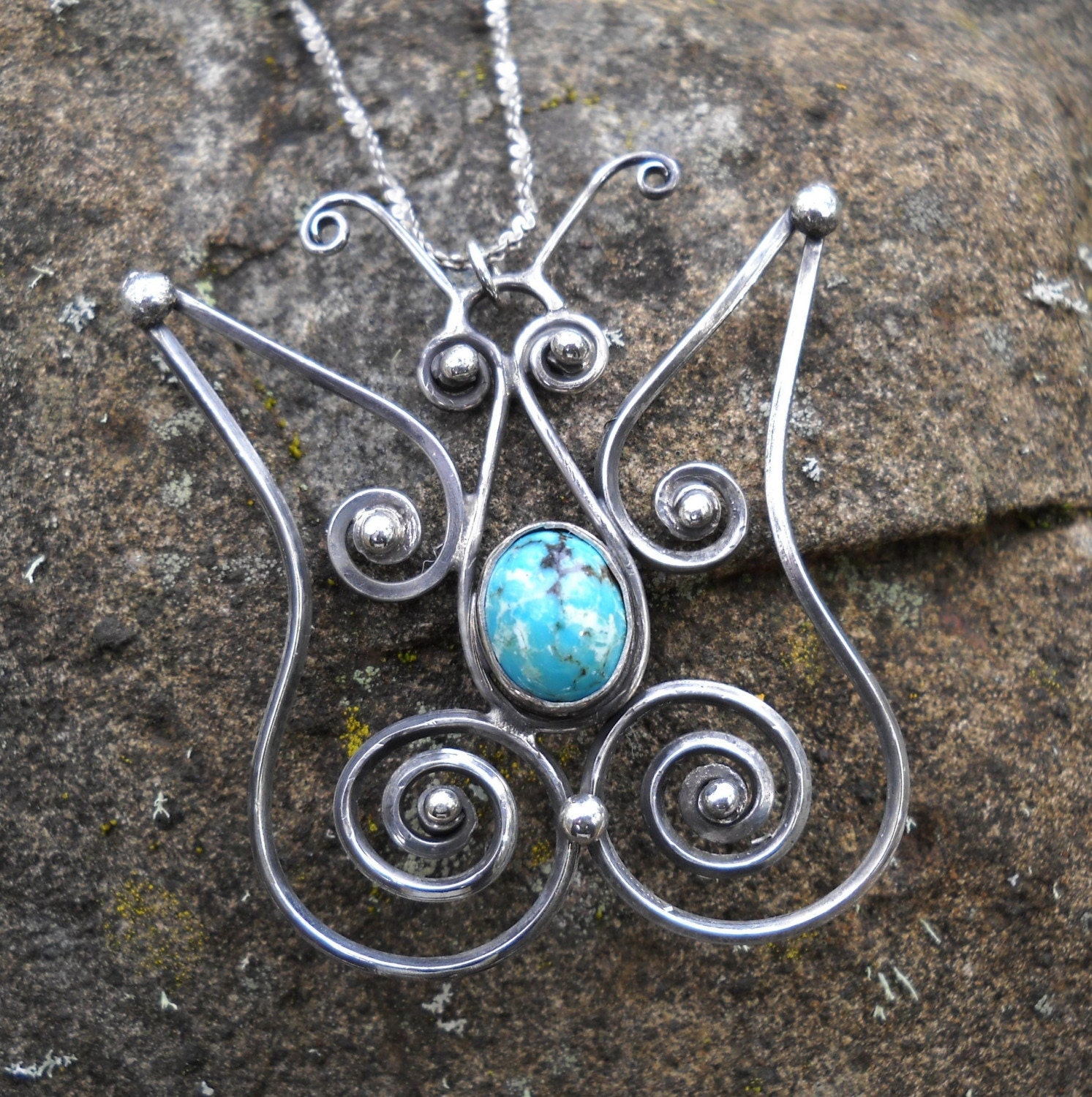 Spiral Turquoise Butterfly (custom)
