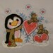 Embroidered Pillowcase WINTER HEARTFLAKE PENGUIN AND FRIENDS