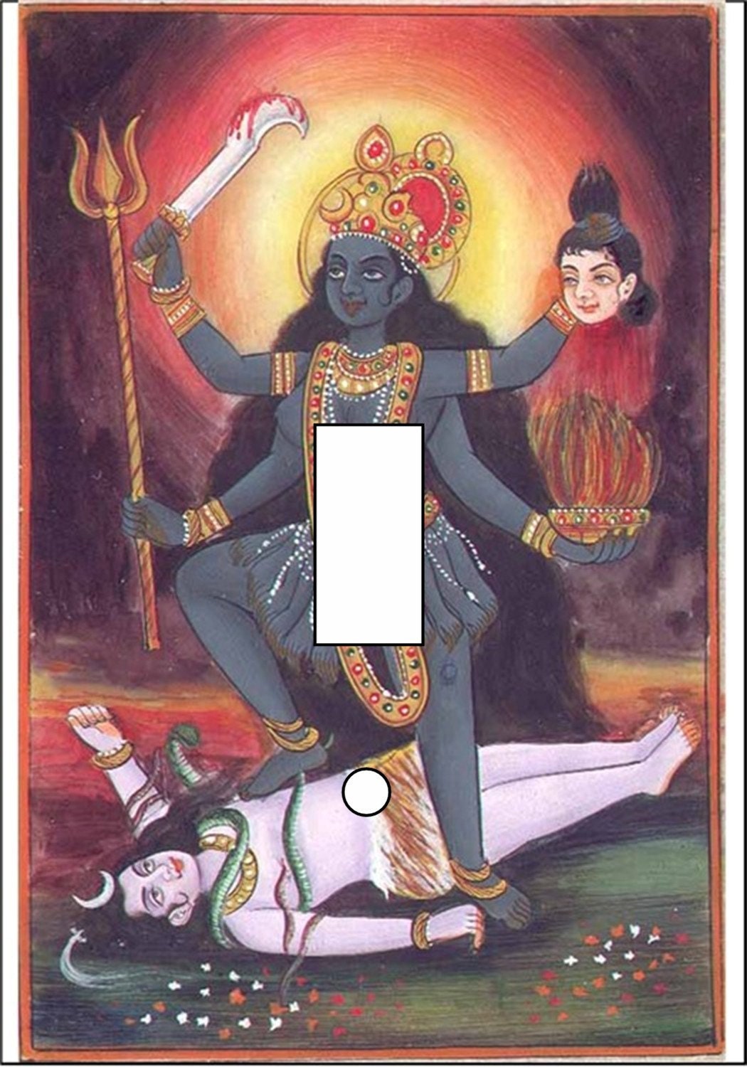 Kali Hindu Goddess single light switch cover toggle