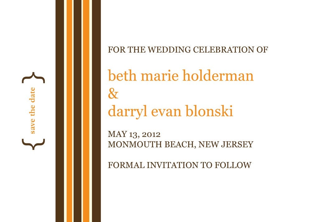 Printable Save the Date Card - Brackets and Stripes