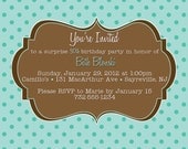 30th birthday printable invitation, fancy flourish, 5x7, do it yourself
