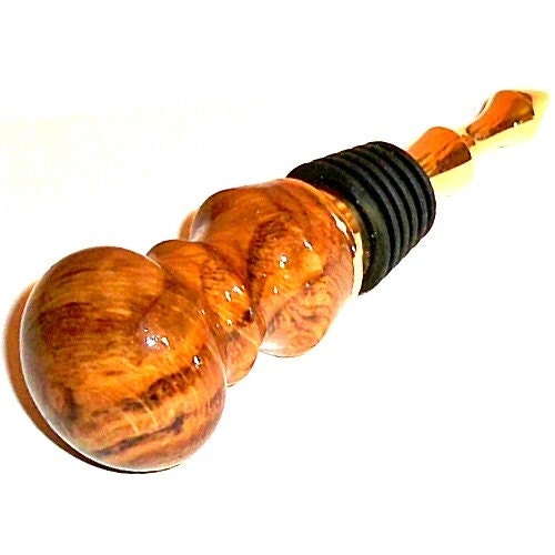 Bottle Stopper White Oak Burl Wine Stopper Wood with Vintage Style Stopper 70 Velvet Gift Bag Barware Handmade