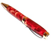 Wood Pen Wine Box Elder Cigar Style Chrome and Gold Accents 22 Handmade