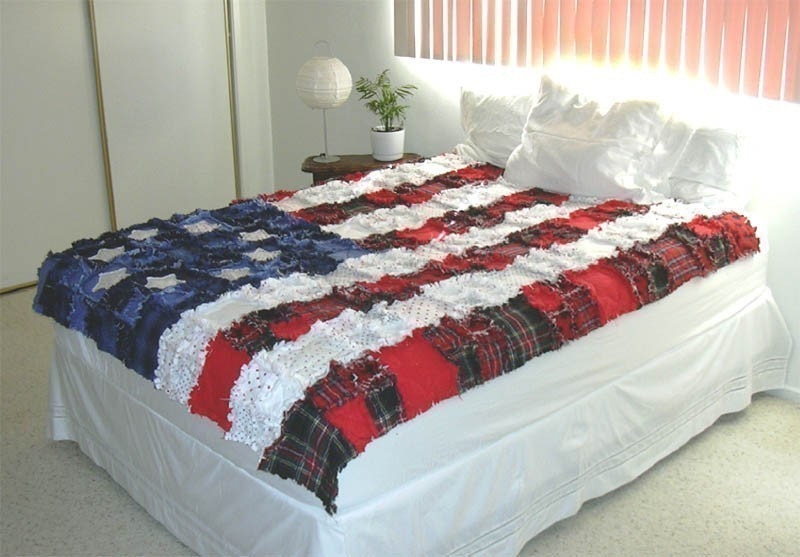 Americana Rag Quilt Quilting PATTERN - Original Design - PDF Digital Download - NO Shipping Fee