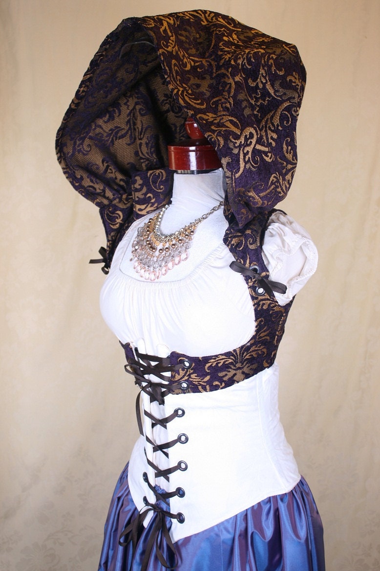 RESERVED Listing For Connor989 ONLY Purple and Gold Medallion Cropped Hooded Vixen
