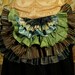 Tattered Bustle Ruffle in Brown, Green, and Teal