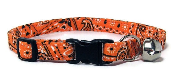 Cat Collar - Orange Bandana