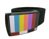television test pattern (black) cotton WEB BELT