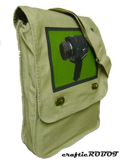 vintage super 8 video camera movie geek unisex MESSENGER / LAPTOP BAG