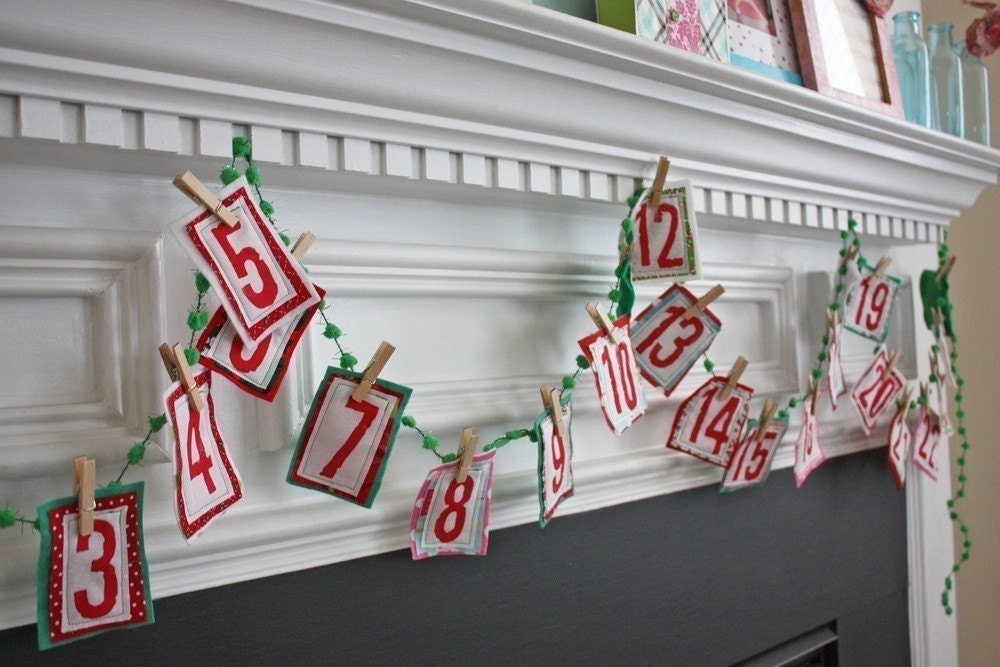 Counting Down Yipeeee...Christmas Advent Garland