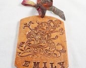Christmas Ornament - Personalized - Snowman Gift Tag and Ornament in Copper and Goldenrod