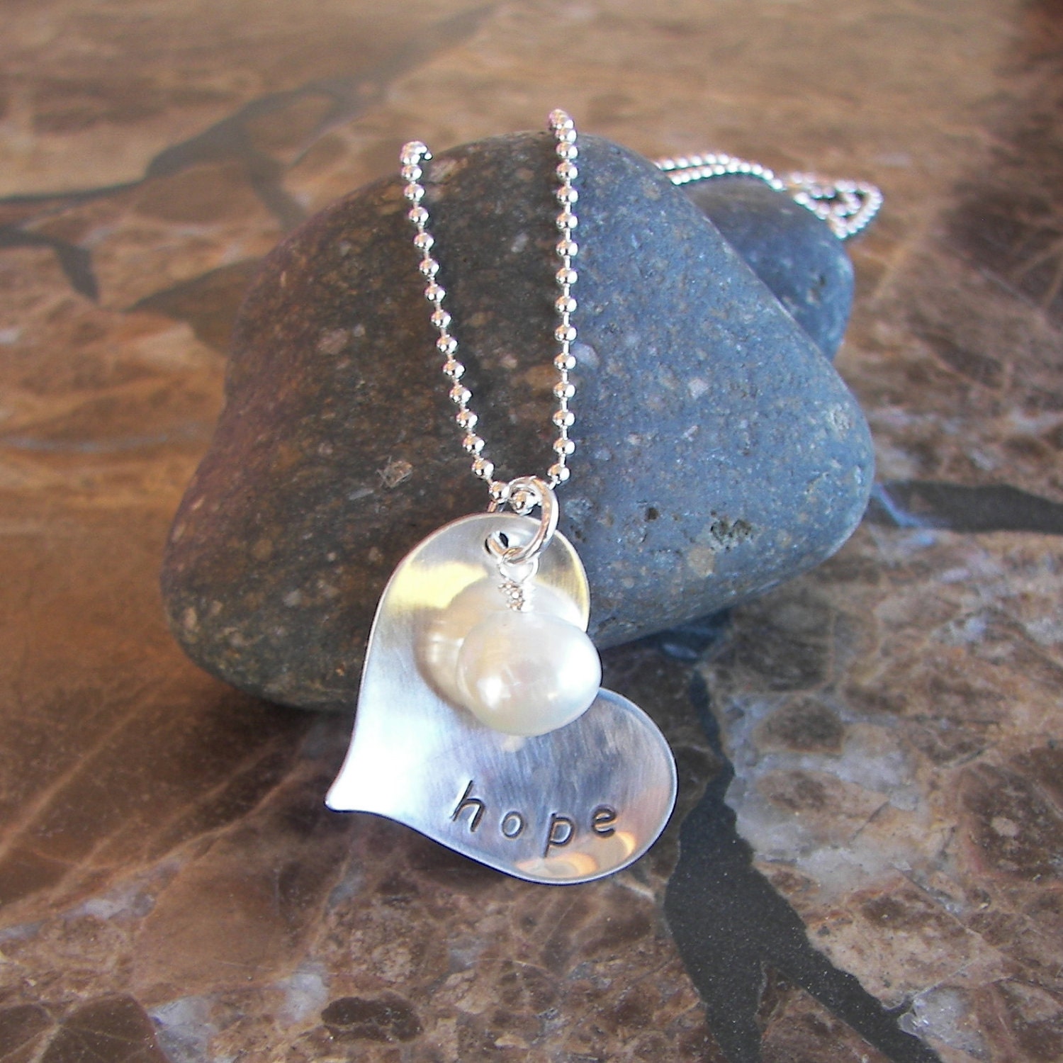 Love, Hope and Beauty Sterling & Pearl Necklace