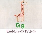 G Giraffe INSTANT DOWNLOAD PDF embroidery pattern