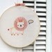 KIT embroidery lion wall art